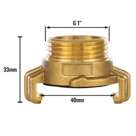 Poppstar 2 x Brass Quick Couplings 1 Inch Male Thread (G 1 Inch Thread to Claw Coupling System Geka)