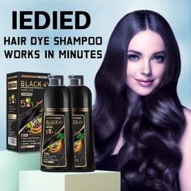 Red Hair Dye Shampoo 3-in-1 for Women/Men — Gray Coverage, Permanent Instant Color — Herbal Natural Dye for Gray Hair Coverage Haircare Gentle hair mousse hair dye - Colour: Light Brown