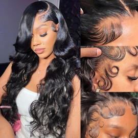 40 Inch Wear and Go Glueless Wigs Human Hair Pre Plucked Pre Cut for Beginners 5x5 HD Lace Closure Wigs 180% Density Body Wave Lace Front Wigs No Glue Pre Cut 6 Seconds to Wear Glueless Wig