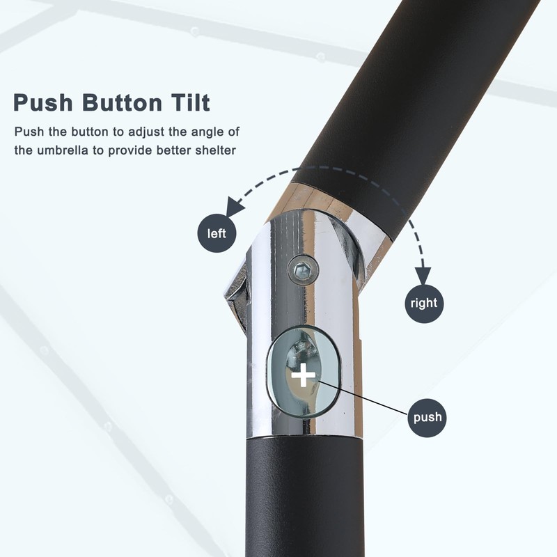 MASTERCANOPY Patio Umbrella with Solar LED Lights (7.5ft,Forest Green)