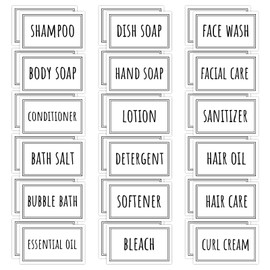 Segbeauty Bathroom Labels for Organizing, 36PCS Waterproof Laundry Labels Soap Dispenser Stickers, Self-Adhesive Removable Beauty Skincare Organization Label for Bathroom Kitchen Laundryroom Dresser