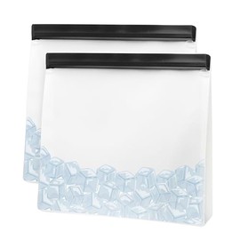 OGGI Reusable Ice Storage Bags - Set of 2, 11x10x2.5" - Ideal Reusable Ice Bag Set, Freezer Bags, Storage Bags, Snack Bag for Travel - Durable, Food-Grade BPA-Free