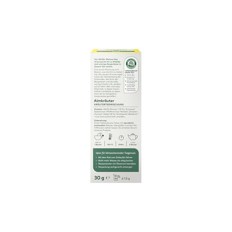 LEBENSBAUM 3 x Alpine Herbal Tea Blend, Organic Herbal Tea