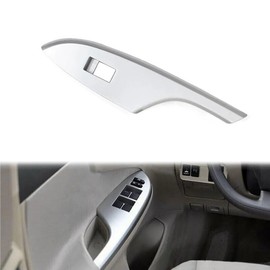 Fouedy 4Pcs/Set Fit for to-yota Corolla 2009 2010 2011 2012 2013 Facelift Front Window Lift Control Switch Bezel Trim Panel Cover Sliver (Rear Left)