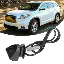 Car Front Camera Rear View Camera 648X480 170° Wide Angle Night Vision Car Driving Monitor Fit for Toyota (Black)