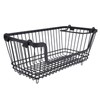 Freezer Basket Stackable Open Front Wire Storage Bin with Foldable