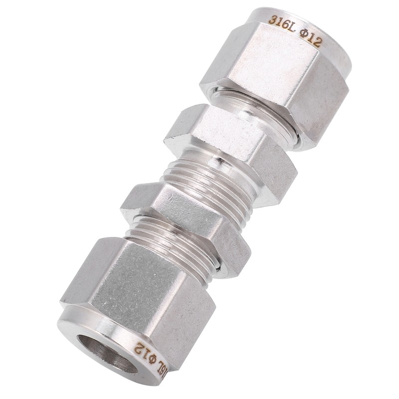 316 Stainless Steel Double Ferrule Compression Fitting Bulkhead Connector AccessoryФ1/2