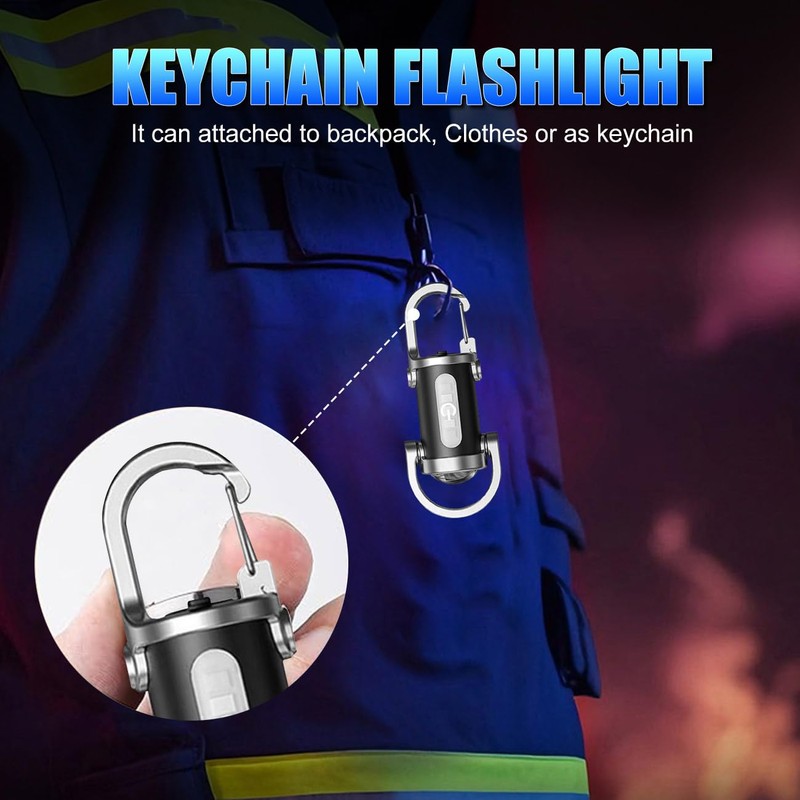 Tokeyla Keychain Flashlight Rechargeable, 300 Lumens Compact Bright Keychain Flashlight