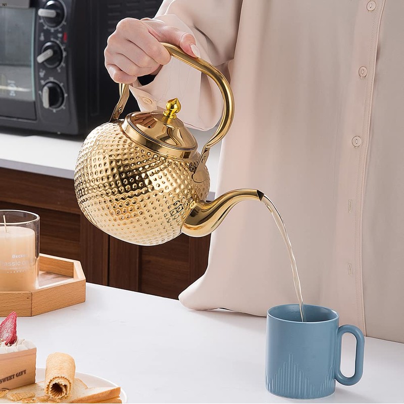 SANQIAHOME 1500ml teapot with Infuser stainless steel Water Boilers lifting