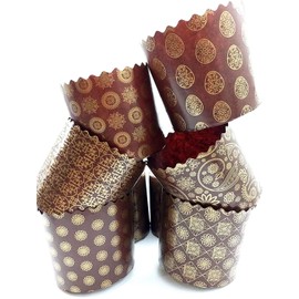 LOVARE Panettone Molde de papel estándar – 24 piezas, 9 cm x 9 cm – Moldes redondos de papel Panettone Panettone Panettone – Moldes para hornear panettone – Moldes de papel panettone – Moldes para hornear pan de Pascua