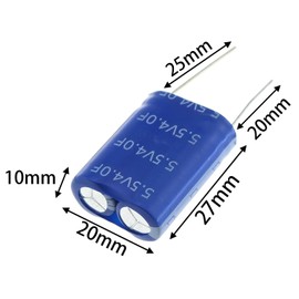 MEETOOT 2PCS 5.5V 4F 10x21x27mm 2Pins Ultra Farad Capacitor Wirewound Energy Storage Supercapacitors for Gate Car Recorder Smart Instrument