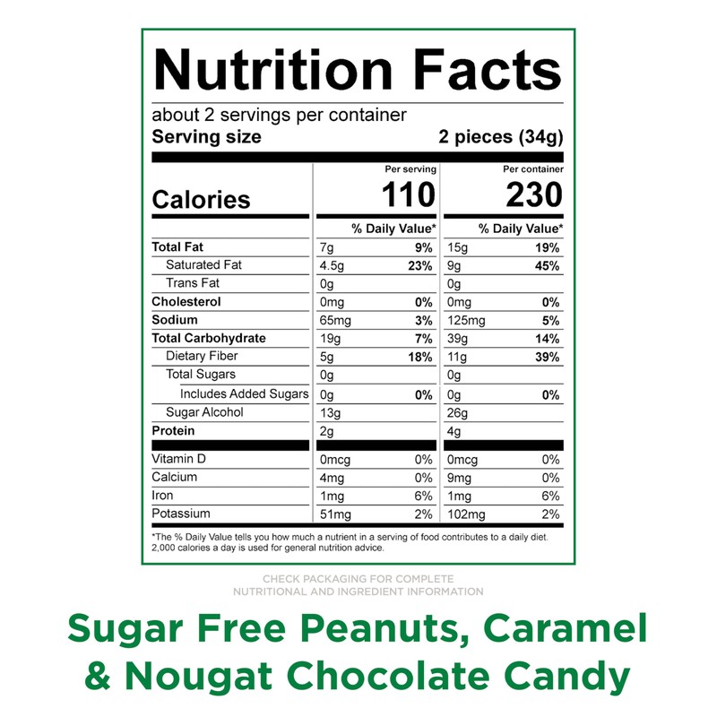RUSSELL STOVER Sugar Free Peanut, Caramel & Nougat Chocolate Candy,
