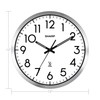 Sharp Atomic Analog Wall Clock - 12" Silver Brushed Finish