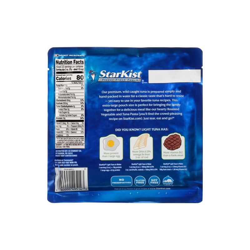 StarKist Chunk Light Tuna In Water, 11 oz Pouch