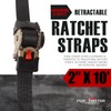 Porotmotor 4 Pack Retractable Ratchet Straps (2" × 10'), 3000LBS