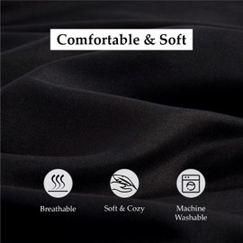 AHOO 2 Pack 100% Polycotton Housewife Pillowcases, Luxury Ultra-Soft |Envelope Closure| Hotel Quality Plain Pillowcases Pair For Bedroom - 50 X75cm Standard Size Pillow Case Cover (Black)