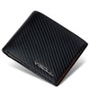 VISOUL Men's Wallet, Genuine Leather, Holds 12 Cards, Carbon Leather,