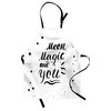 Ambesonne Romantic Apron, Moon Magic and You Inspirational Messy Modern