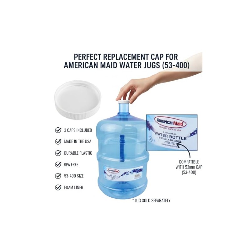 Threaded/Screw-On Caps for 3 and 5 Gallon Water Bottle Jugs
