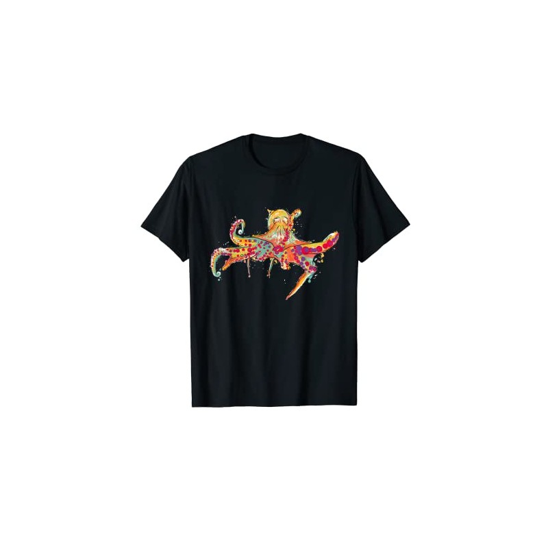 Watercolour Octopus: Pacific Ocean Sea Life T-Shirt T-Shirt, black