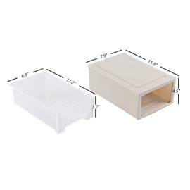 Uumitty 6 Quart Stacking Chest Storage Drawer Box, 3 Pack Plastic Drawers Storage Unit