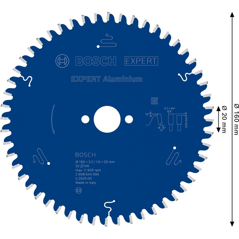 Bosch Circular Saw Blade for 2608644095 Aluminium Parent 165 mm,