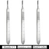 3 Pcs Stainless Steel Scalpel Handle No #3 Cutting Tool