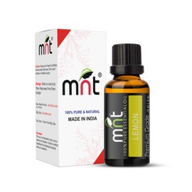 MNT Lemon Essential Oil - 100% Pure & Natural Therapeutic Grade Oil for Healthier Skin, Hair, Body, Face and Aromatherapy (15ML)