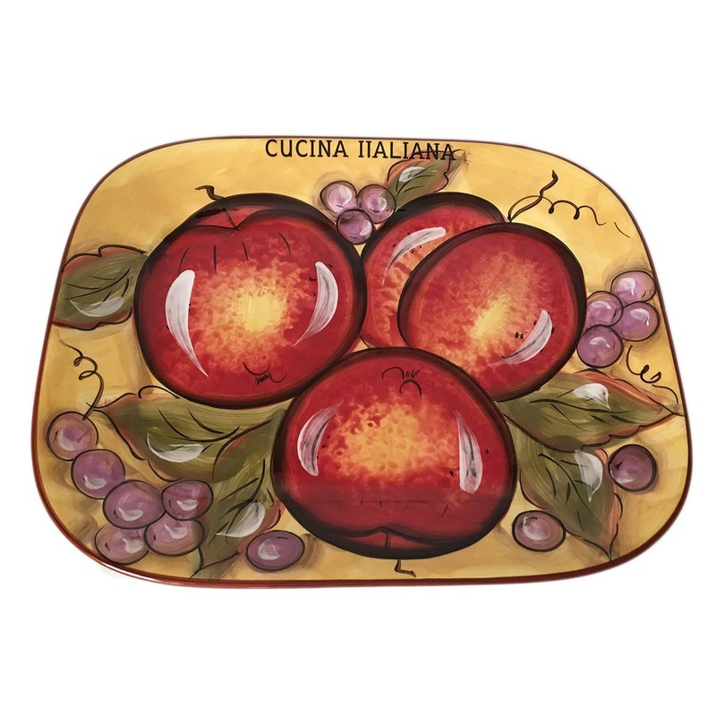 Classic Cucina Italiana Ceramic Rectangular Serving Tray Fruit Honey Design