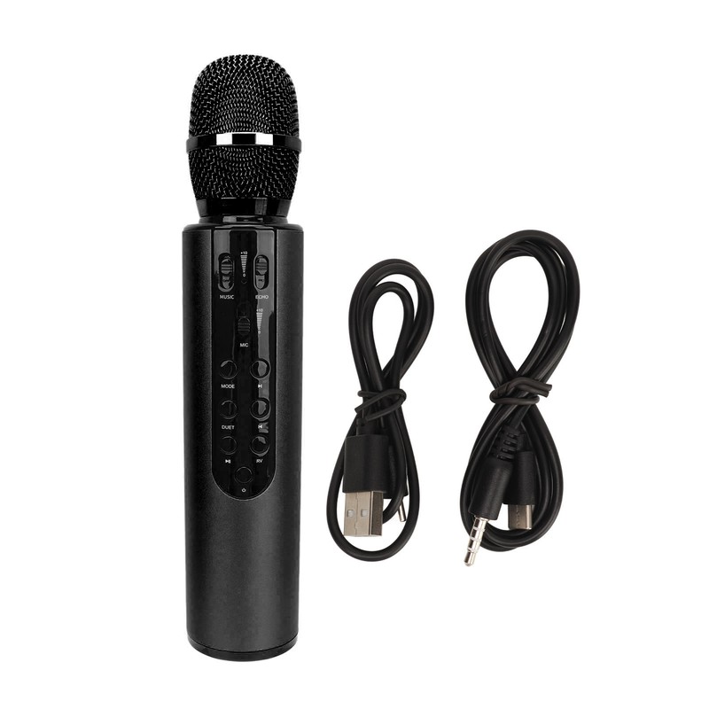 Bluetooth Karaoke Mic Dual 5W Speakers Clear Sound 2000mAh Battery