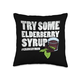 FRESAN - Turmeric Elderberry Syrup Cold Remedy Try Some Elderberry Syrup-Flu Shot Herb-Crunchy Mom Throw Pillow, 16x16, Multicolor