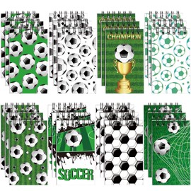 24 Pcs Sports Party Favors Soccer Mini Notepads Soccer Notebooks for Kids Spiral Journal Notebooks Teacher School Classroom Reward Supplies for Teens Boys Girls First Day Back to School