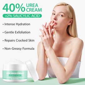 100 Gramm Urea Cream, Urea Cream 40 Percent, with 2% Salicylic Acid, Tea Tree and Aloe Vera for Deep Moisture, Hand Cream, Callus Remover and Softening for Feet Hands