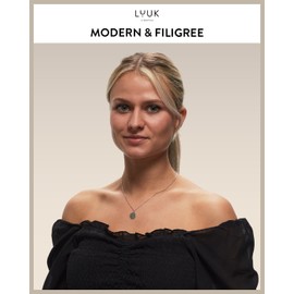 LUUK LIFESTYLE Modern Boho Coin necklace, minimalist fashion piece made of water-resistant and robust stainless steel, 19’’, silver