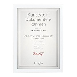 Ideal Document Picture Frame 21 x 29.7 DIN A4 Certificate Master Letter Certificates: Colour: White or Stand 3 Glass
