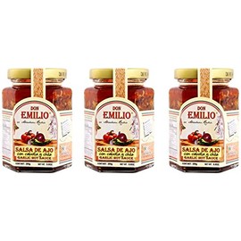 3 pack Salsas "Machas" Don Emilio 9 oz (Garlic & Onion), MILD, made in México