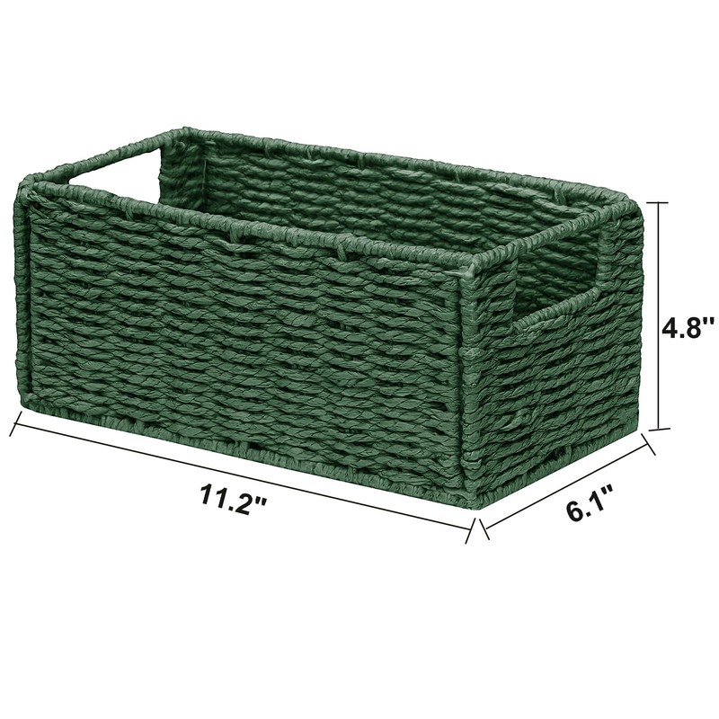 Vagusicc Wicker Storage Basket, Set of 2 Hand-Woven Paper Rope