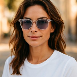 SILAC - Prescription Sunglasses for Men & Women - Model Sol Cristal 7551 - Transparent Grey - Tinted Lenses - UV400 Protection - Flex Temple - Category 3 - +1.25 Diopter