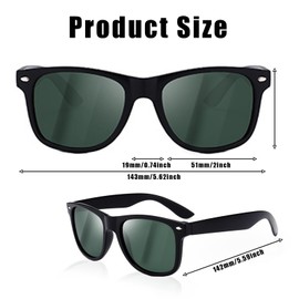 Vxcvzv Polarized Sunglasses Mens Womens, Unisex Retro Sun Glasses for Driving, Fishing, Outdoor Sports, Fashion (Black&green)