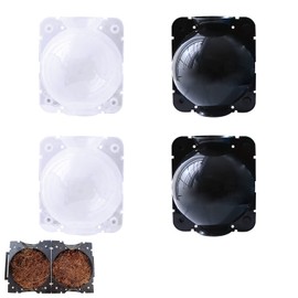 zfdg Pack of 4 Plant Root Device, Propagation Ball, Plant Root Growing Box, Plant Roots Growing Box, for High Pressure Grafting Plants Root Control Plant Propagation (Black)