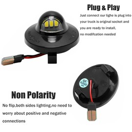 Kixilo LED License Plate Lights LED Tag Lights Assembly Compatible with Ford F150 F250 F350 F450 F550 Bronco Ranger Explorer Excursion Expedition Lincoln Mark LT ，6500K White(2PCS)