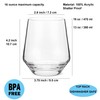 KX-WARE 16-ounce Acrylic Unbreakable Stemless Wine Glasses, set of 6