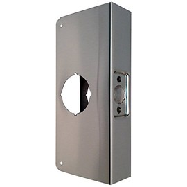 Don-Jo 4-CW-S Stainless Steel Classic Wrap-Around Plate, Satin Stainless Steel Finish, For Cylindrical Door Locks, 4-1/4" x 9", 2-3/4" Backset, 1-3/4" Door Size