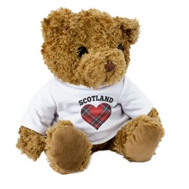 NEW - Scotland Tartan Heart Teddy Bear - I Love Scotland - Gift Present