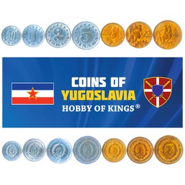 Set of 7 Coins from Yugoslavia. 50 para, 1, 2, 5, 10, 20, 50 DINARA. 1953-1955