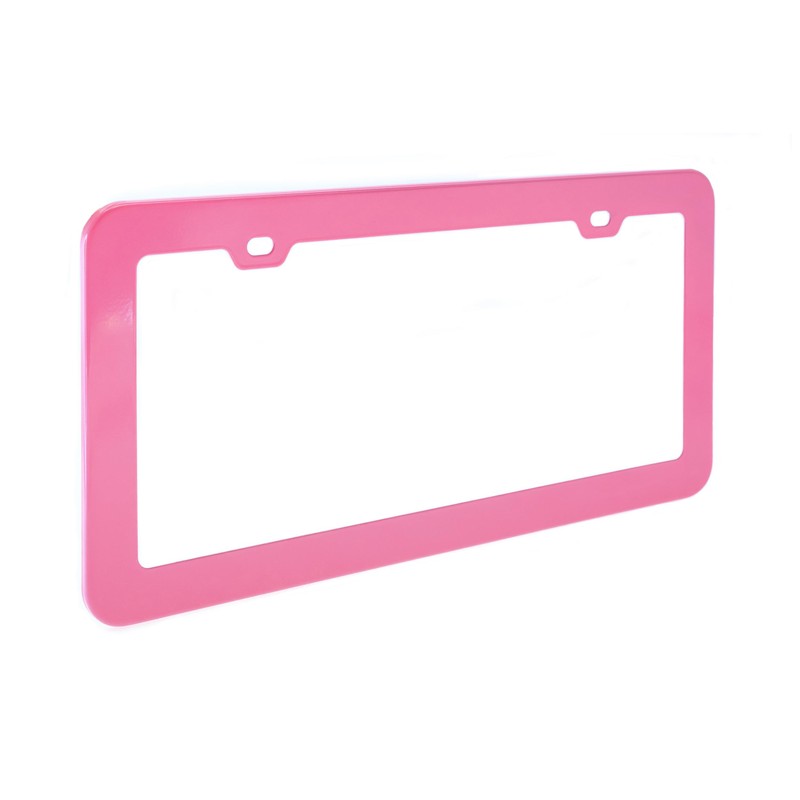 2PCs Creathome Stainless Steel License Plate Frames with Shining Red