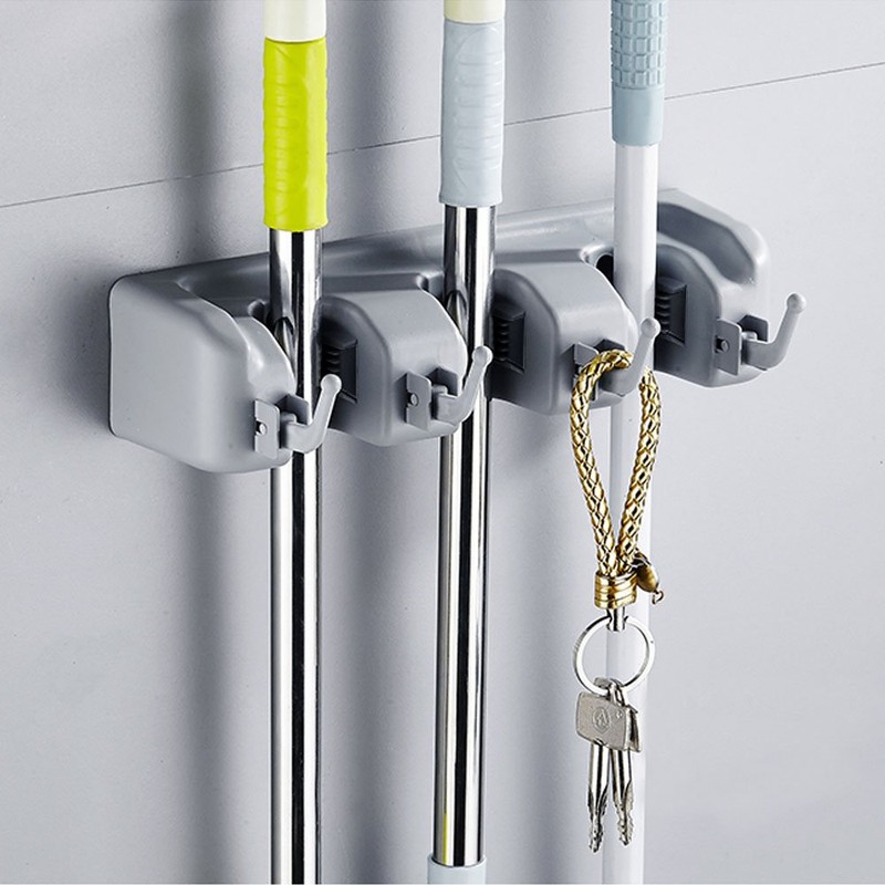 Vicloon Broom Mop Holder Tidy Organizer, Wall Mounted Organizer with