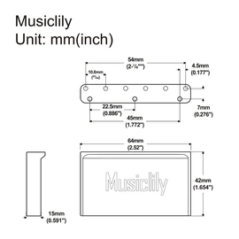 Musiclily Ultra 10.8mm Pitch Brass Tremolo Block for 42mm GOTOH 510 Series Bridge