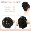 Feshfen Hairpiece with Elastic Band, Large Black Bun Hairpiece, Scrunchie