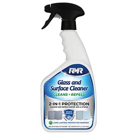 RMR - 2-in-1 Glass and Surface Cleaner Plus Repellent, Streak-Free Multi-Surface Treatment, Cleans & Repels Water Spots, Soil, & Stains, 32-Fluid Ounce Spray Bottle